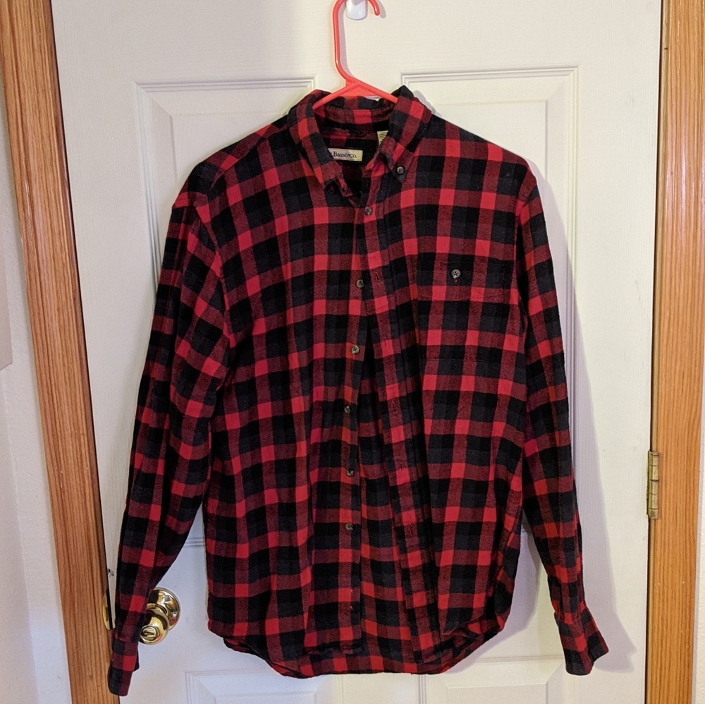 Red and black flannel shirt